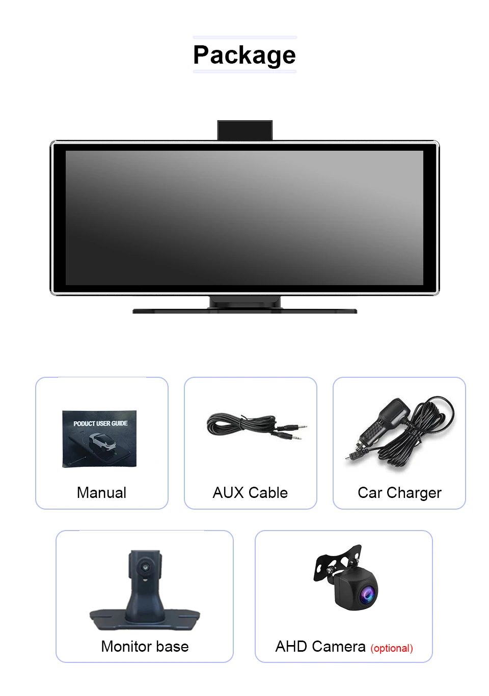 Reproductor de vídeo Multimedia con pantalla CarPlay inalámbrica portátil de 11,26 pulgadas Radio FM Wifi Compatible con Android Auto y Apple CarPlay