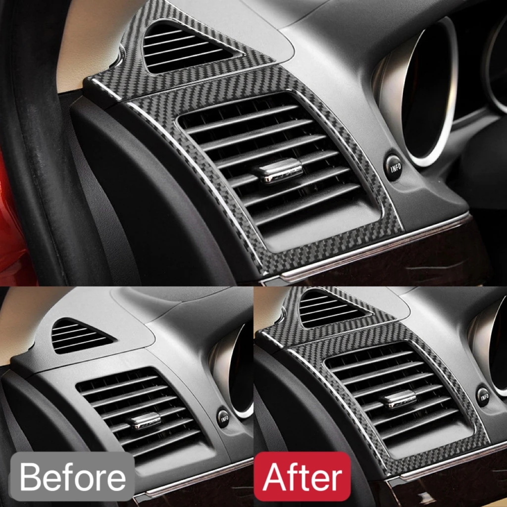 Air conditioner Outlet Grid Frame Carbon Fiber Sticker For Mitsubishi Lancer EVO X MR 2008-2015 Air Vent Trim Car Accessories