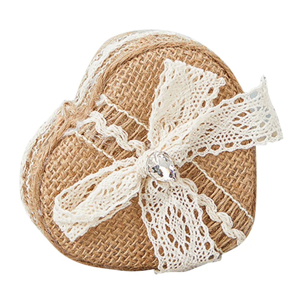 

Heart Shaped Wedding Ring Box Small Jewelry Storage Organizer with Mirror Portable Lightweight Desktop Decoration Travel Jewelry