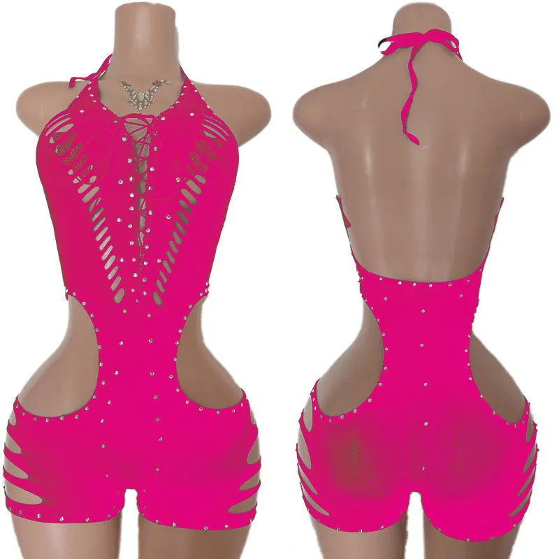 Neuer Stil Damen Performance-Ballsaal-Tanzbodysuit Einteiliger Sexy Cut-Out-Design Tanzbekleidung Exotische Bodysuits Stripper-Outfit – Detail 4