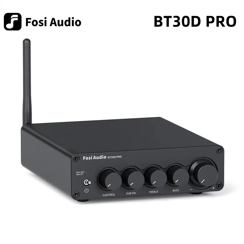 Fosi Audio BT30DPRO TPA3255 Digital Amplifier Hi-Fi Bluetooth 5.0 Stereo 2.1 Channel for Speaker Subwoofer 165Wx2 +350W