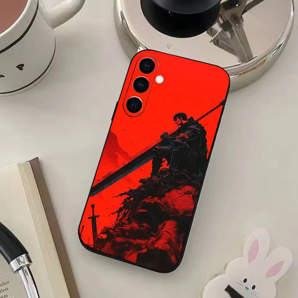 حافظة هاتف Comic B-BerS-serk لهاتف سامسونج جالاكسي A73، A72، A71، A70، A53، A52، A51، غطاء أسود ناعم آخر #4