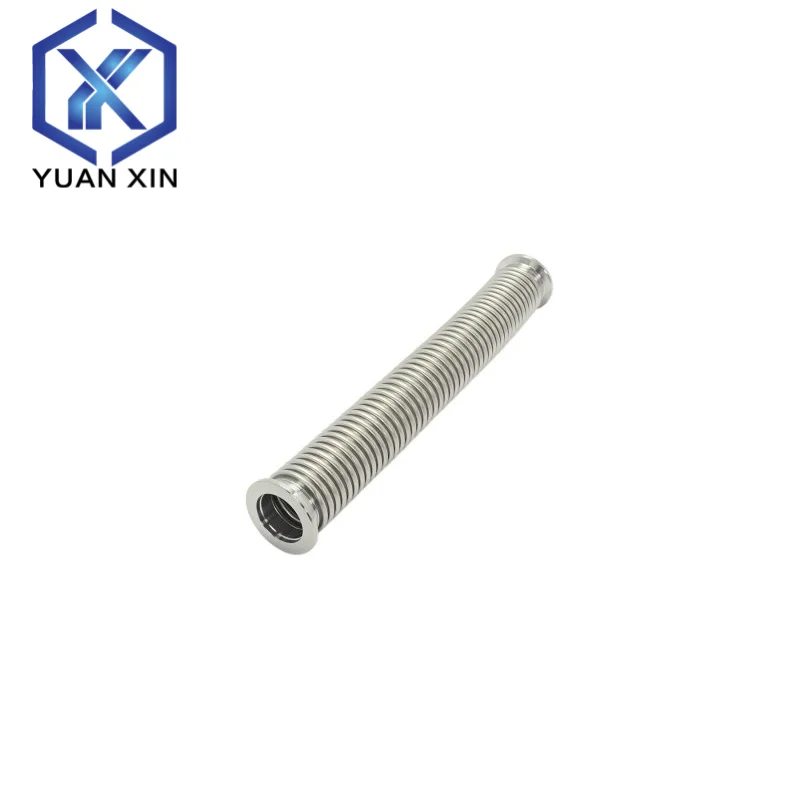 Soffietto ad alto vuoto KF KF16-KF50 100 mm-1000 mm con 2 set di morsetti in acciaio inossidabile