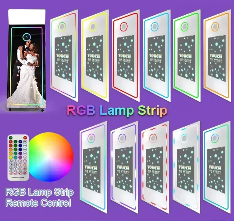70 inch Magic Mirror Photo Booth 32in Touch Screen Built-in Mini PC Portable Mirror Photo Booth Selfie Machine for Partys Events