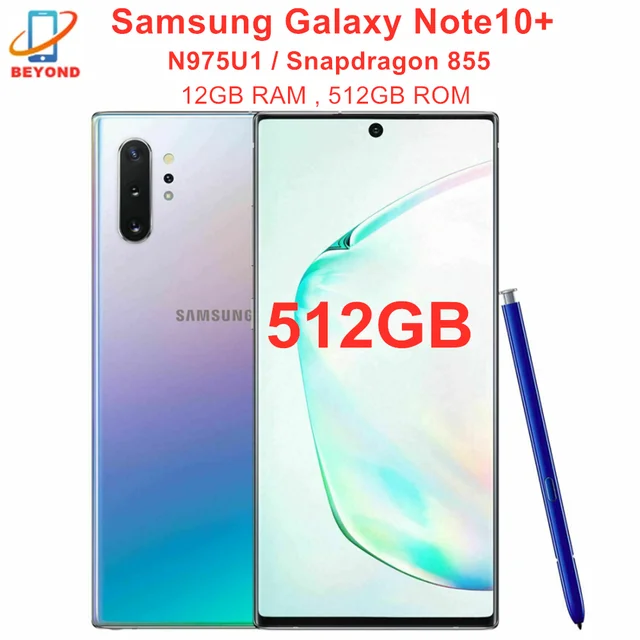 Samsung Galaxy Note 10 Plus Note10+ N975U1 N975U 512GB ROM 12GB RAM Octa  Core 6.8