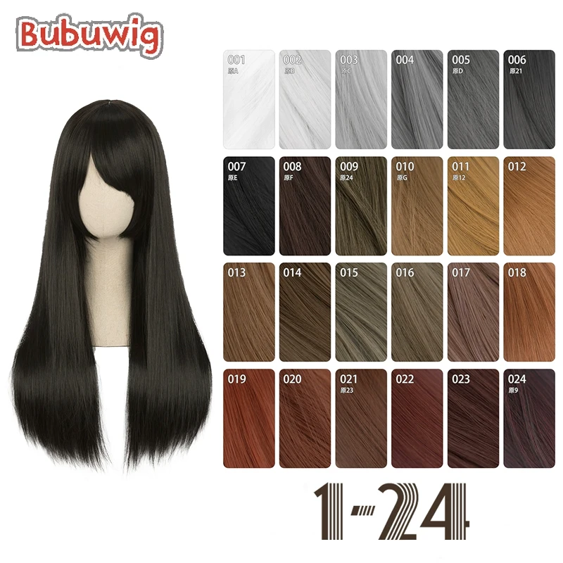 

Bubuwig Synthetic Hair Fashion 60cm Long Straight Pure Color Cosplay Wigs White Blonde Blue Red Pink Purple Wig Heat Resistant