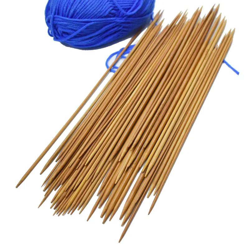 

25cm 2mm-5mm Double Pointed Carbonized Bamboo Crochet Knitting Needles Knitting Knit Kit Domestic Costura Sewing Accessories