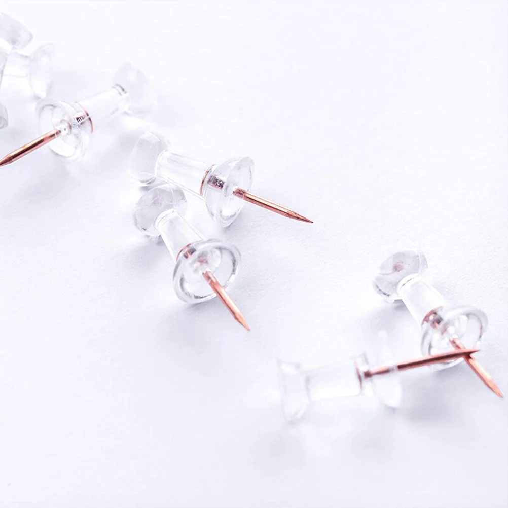 

2 Boxes/120pcs Transparent Pushpin Home Pushpins Map for I-shaped Thumbtack Drawing Office