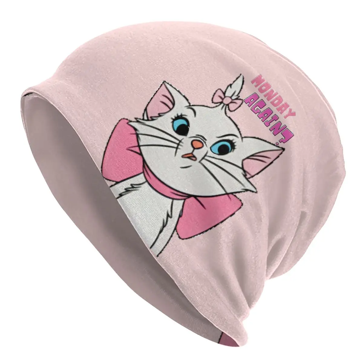 Marie Aristocats Monday Again Warm Knitted Cap Hip Hop Bonnet Hat Autumn Winter Outdoor Beanies Hats for Unisex Adult