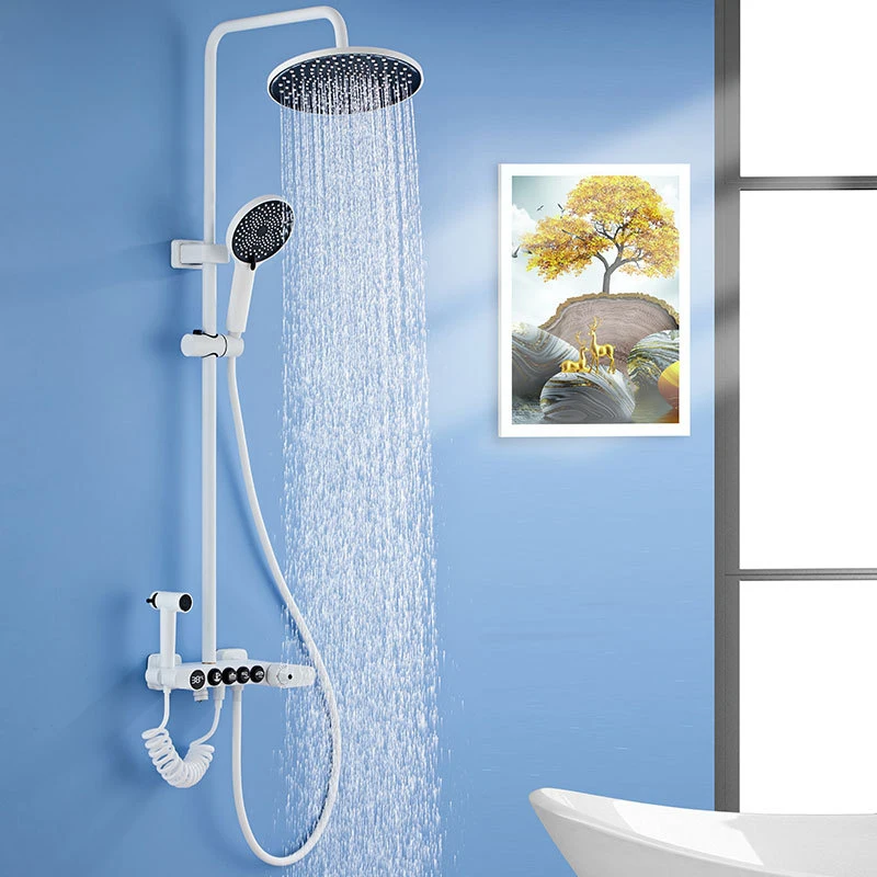 Bathroom Rainfall Shower Faucet Set  Head Sprayer  Mixer Thermostatic Bathtub Tap    Handheld