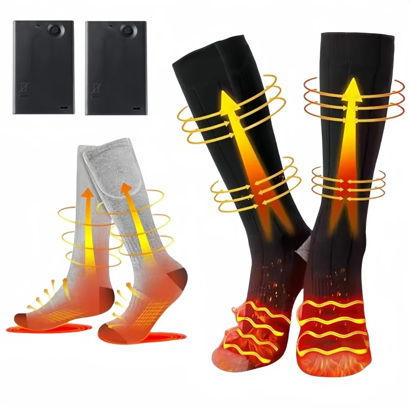 Winter Ski Foot Warmers Unisex Electric Heating Socks Breathable And Washable Heating Socks For Camping Cycling Skiing