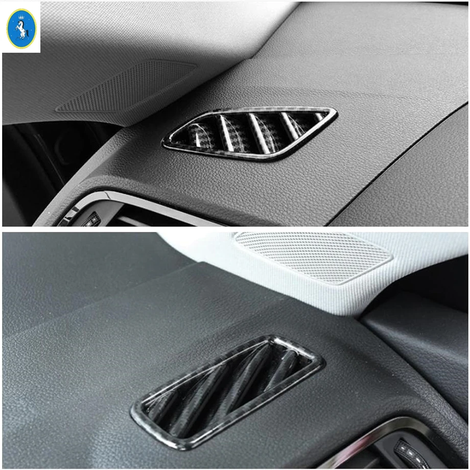 Fit For Audi Q3 F3 2019 - 2024 Carbon Fiber Pillar A Speaker / Armrest Box / Air Gear Panel Cover Trim Auto Interior Accessories