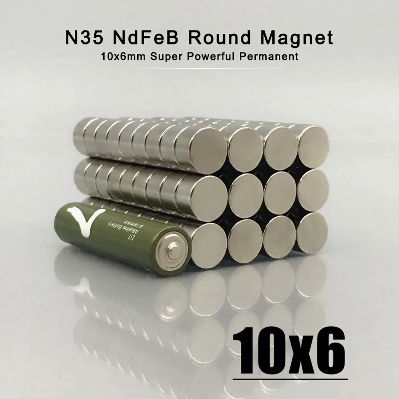 10x6mm Magnet 10-300pcs 10*6mm Magnet Accessory Neodymium N35 NdfeB Permanent Magnetic Imanes Magnet Fridge Magnets