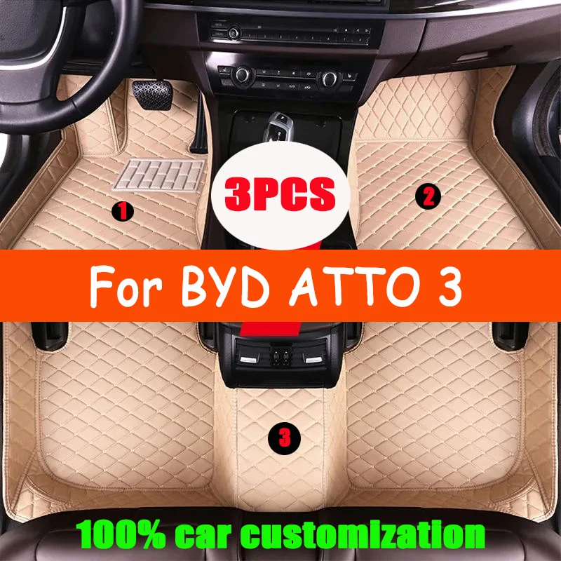 

Car Floor Mats For BYD ATTO 3 2022 Custom Auto Foot Pads Automobile Carpet Cover Interior Accessories