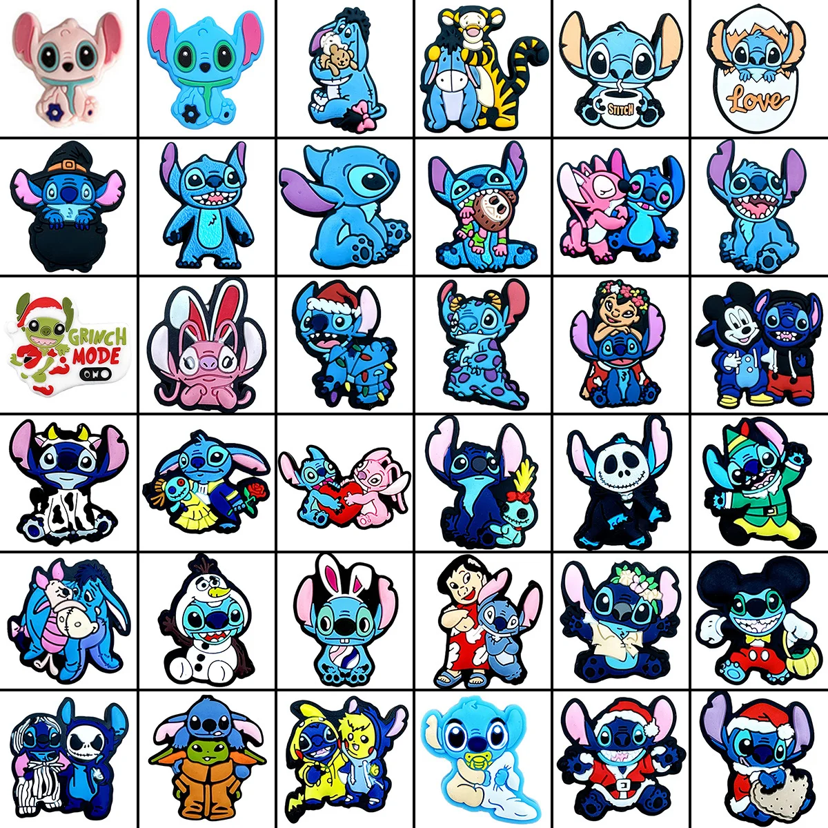 10PCS Disney Stitch Silicone Beads Cartoon Character for Baby DIY Jewelry Making Pacifier Accessories Wholesale Creative Gift