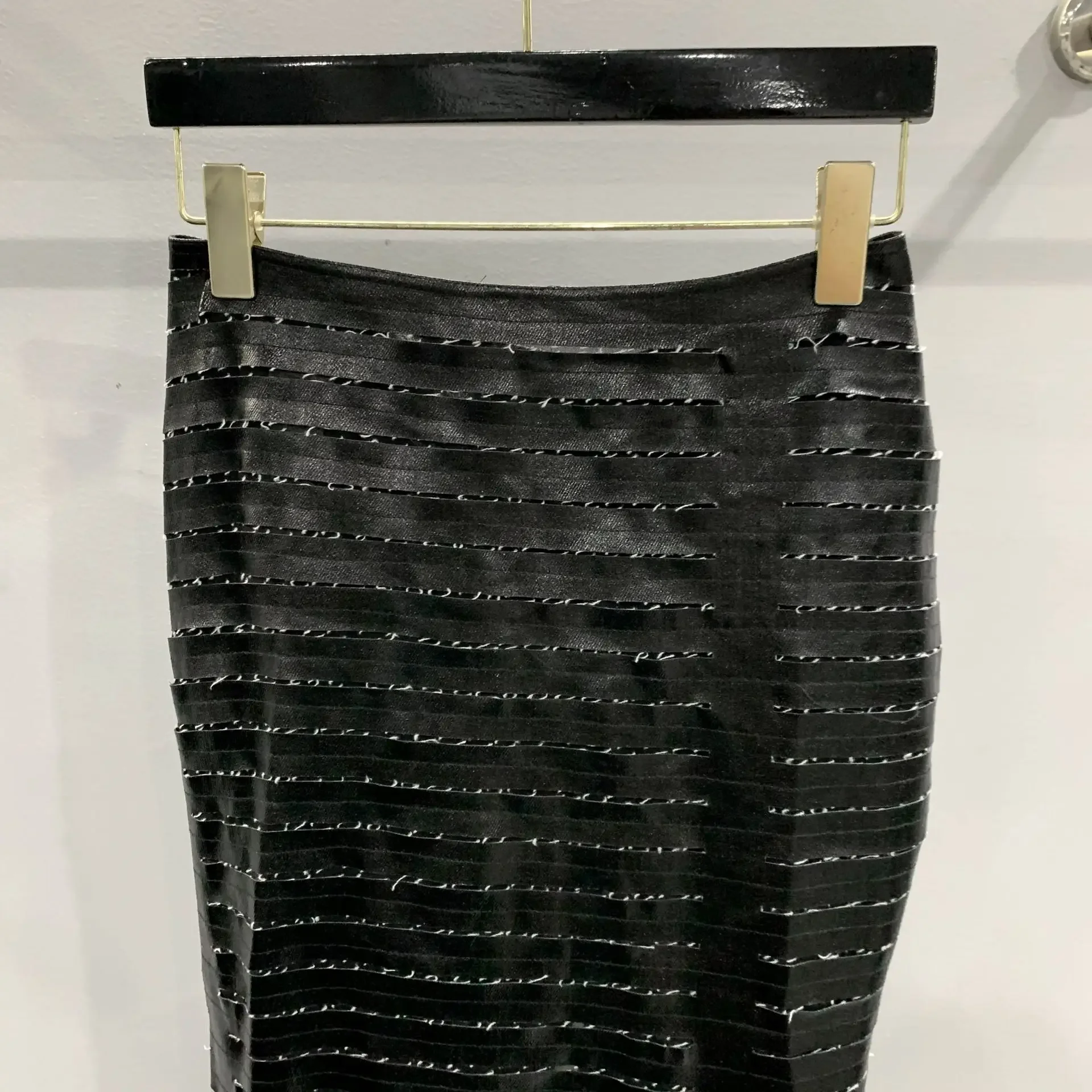 Rick Skirt Irregular Owens Dress High Street Knife Cut Design Snake Print Floor-length Skirt High Quality Leather RO Midiskirt