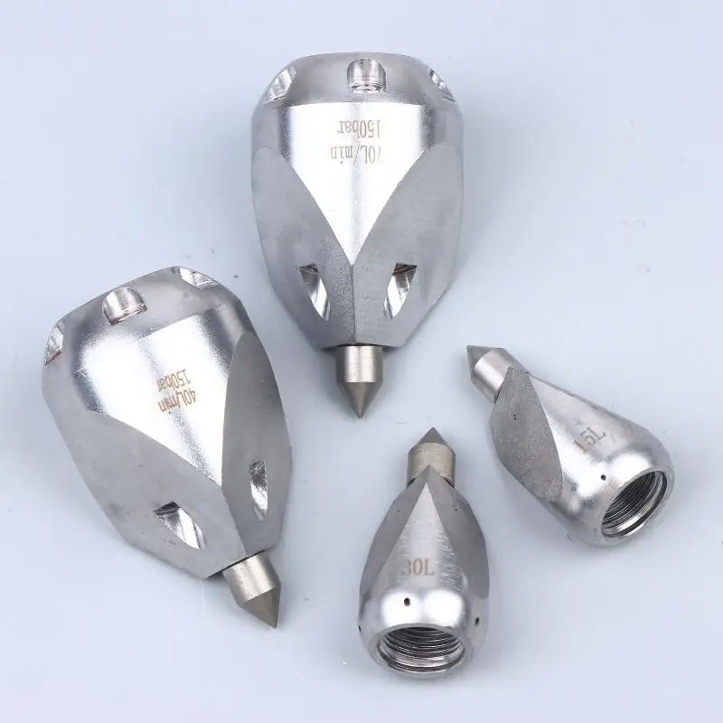 

Набор насадок для прочистки канализации 1/2" и 3/8" из нержавеющей стали: струйная насадка, долотообразная насадка, аксессуары для мойки высокого давления, 5000 фунтов на кв. дюйм