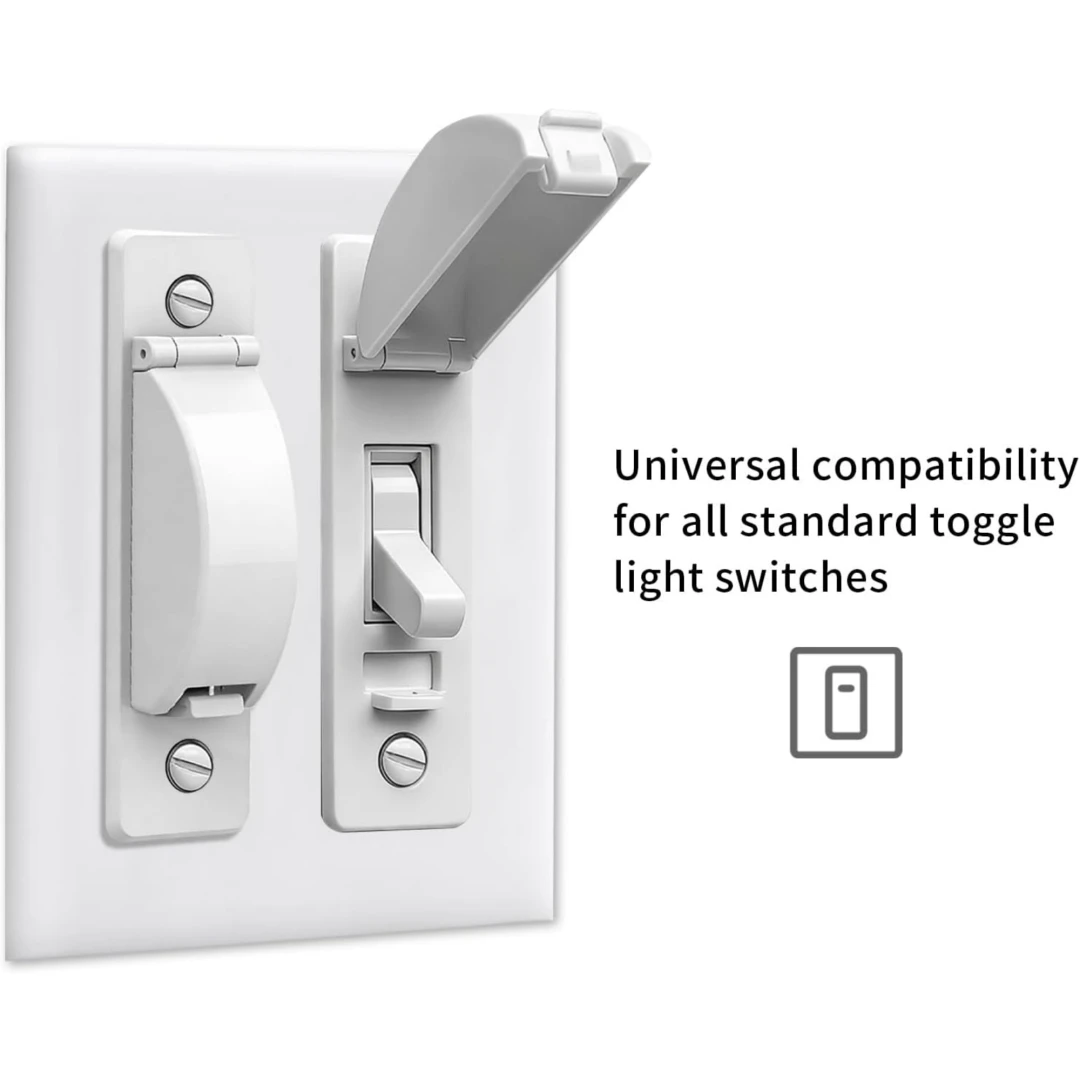 4Pcs Light Switch Guard Cover, Screw-In, Toggle Style Wall Switchs Plate Covers Protector, Keep Home Lights On or Off Position image 4