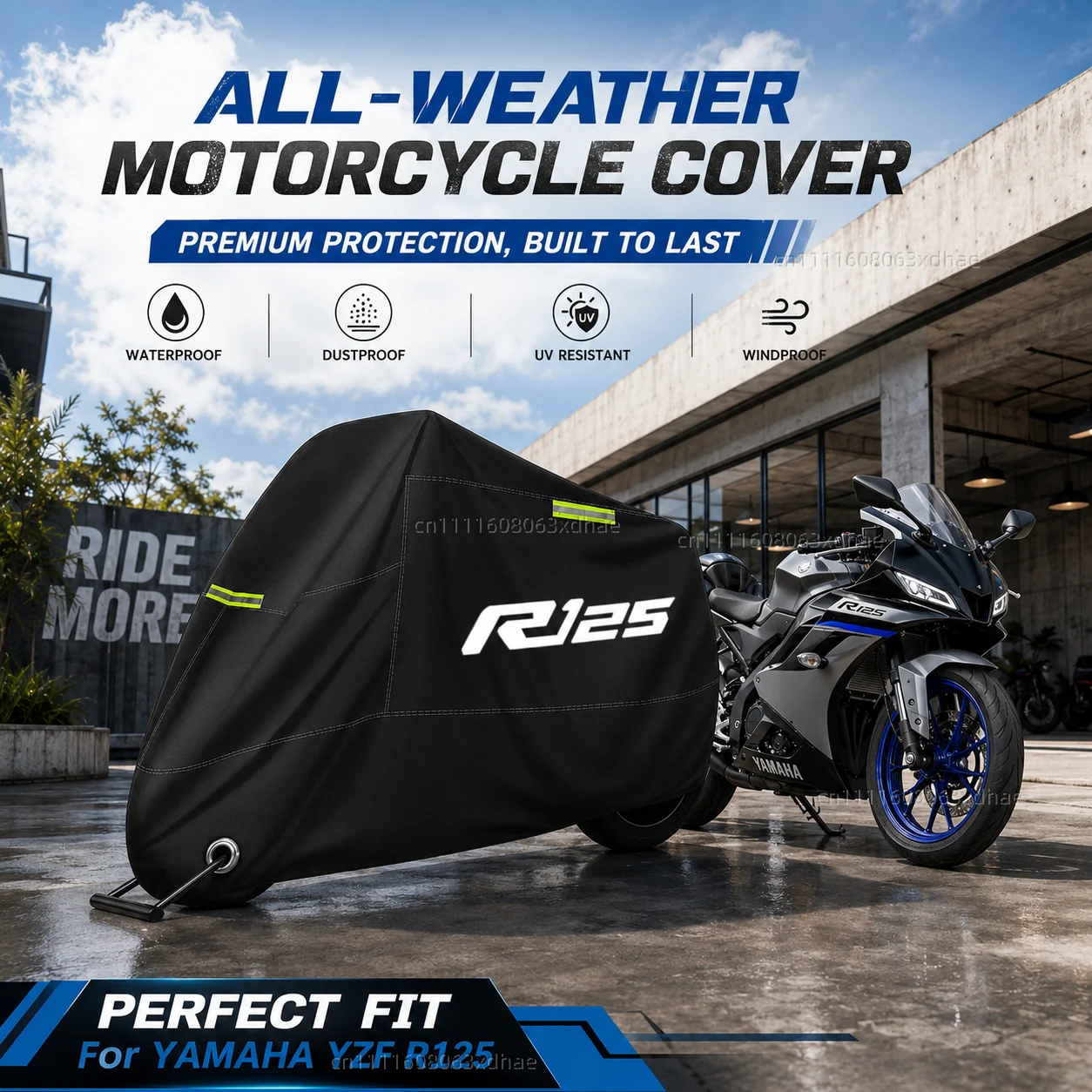 

Premium Motorcycle Cover All Weather Dust Rain UV Protection 190T Oxford Cloth For For YAMAHA YZF R125 YZFR125 YZF-R125 MT-125