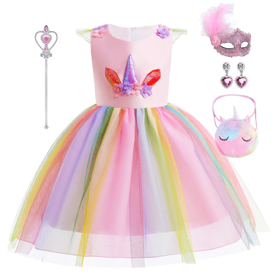 Abito unicorno per bambina neonate abiti da compleanno principessa per costumi da festa abbigliamento per bambini