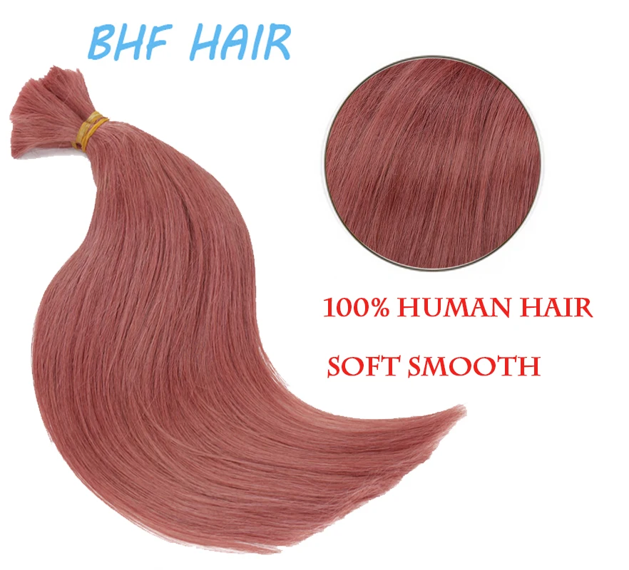 Straight Human Braiding Hair Bulk No Weft Pink Hair Bundles 100% Vietnam Remy Human Hair Bulk Extensions 50g