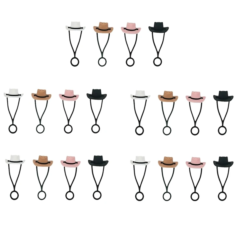 20PCS Silicone Cowboy Hat Straw Cap Cute Hat Straw Topper Reusable Straw Tip Protector Cap Mug Accessory Gift Straw Cap