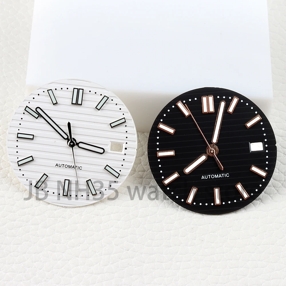 

NH35 29.8mm White/Black Watch Dial For Nautilus NH35 NH36 NH38 Movement Watch Accessories Green Luminous Dial Hands Watch repair