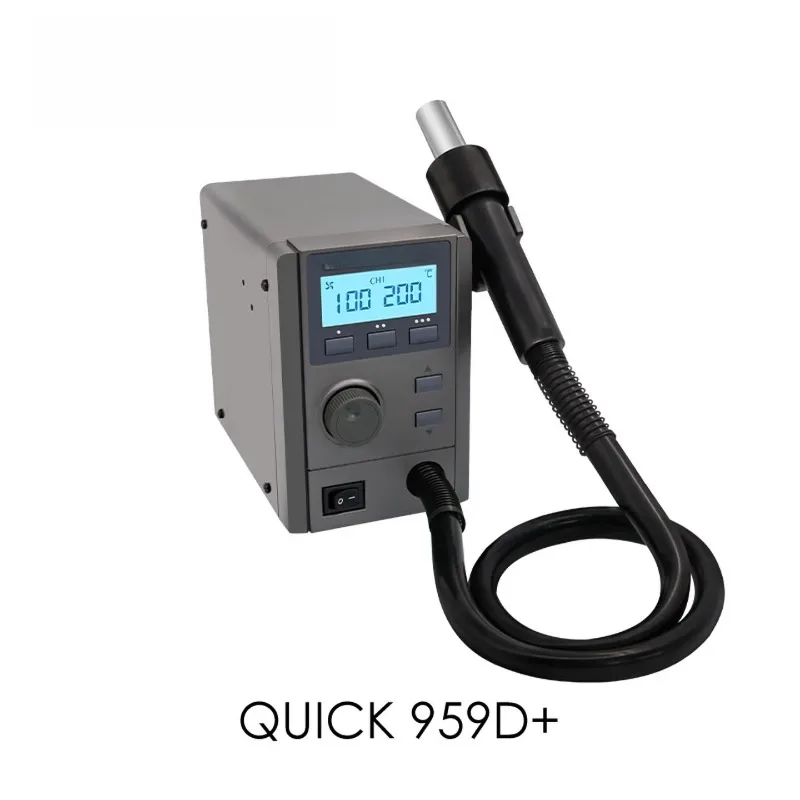 959D+ lead-free hot air disassembly and soldering station displays temperature, high-power temperature-controlled hot air