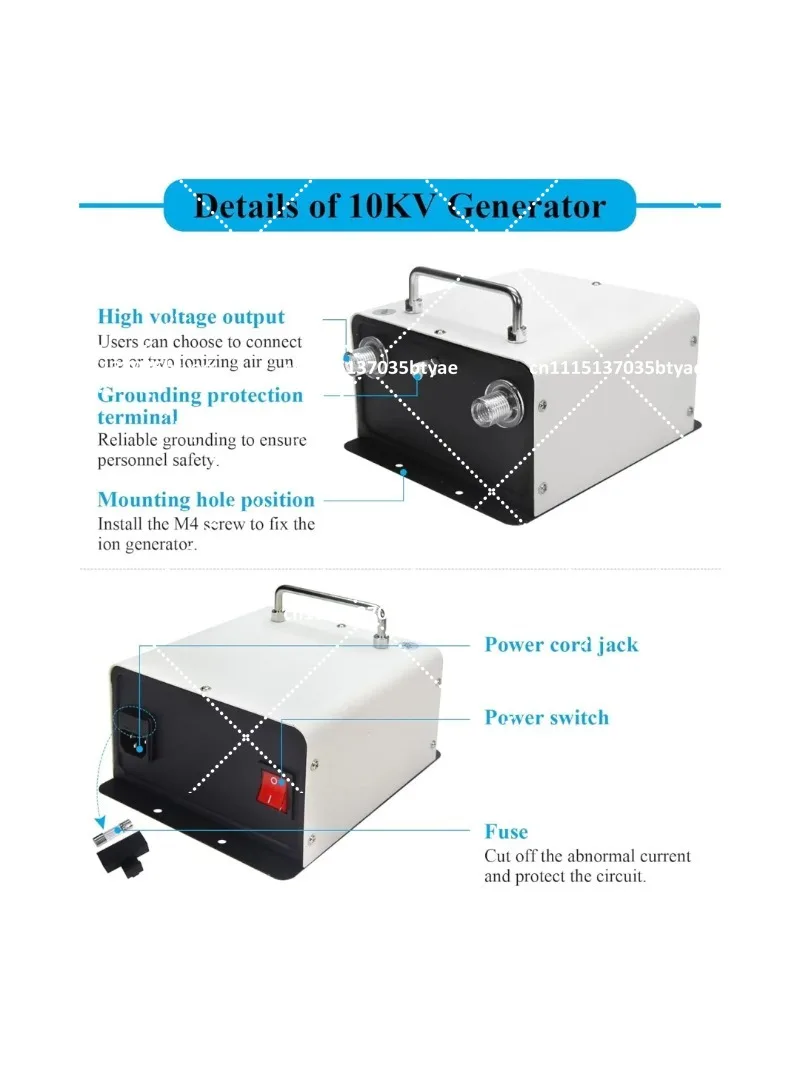 ZJ-302D 10KV Antistatic Air Guns Ionizing Air Guns Anti Static Ionizer Industrial Electrostatic Eliminator Ionizing Air Gun