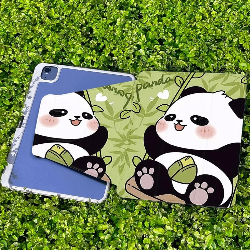 Cute Panda Rotating Stand Tablet Cover for Ipad 2017 10.5 Inch IPad 5th Generation 9.7 Inch 2020 Pro 11 IPad Air 5 4 10.9 Cases