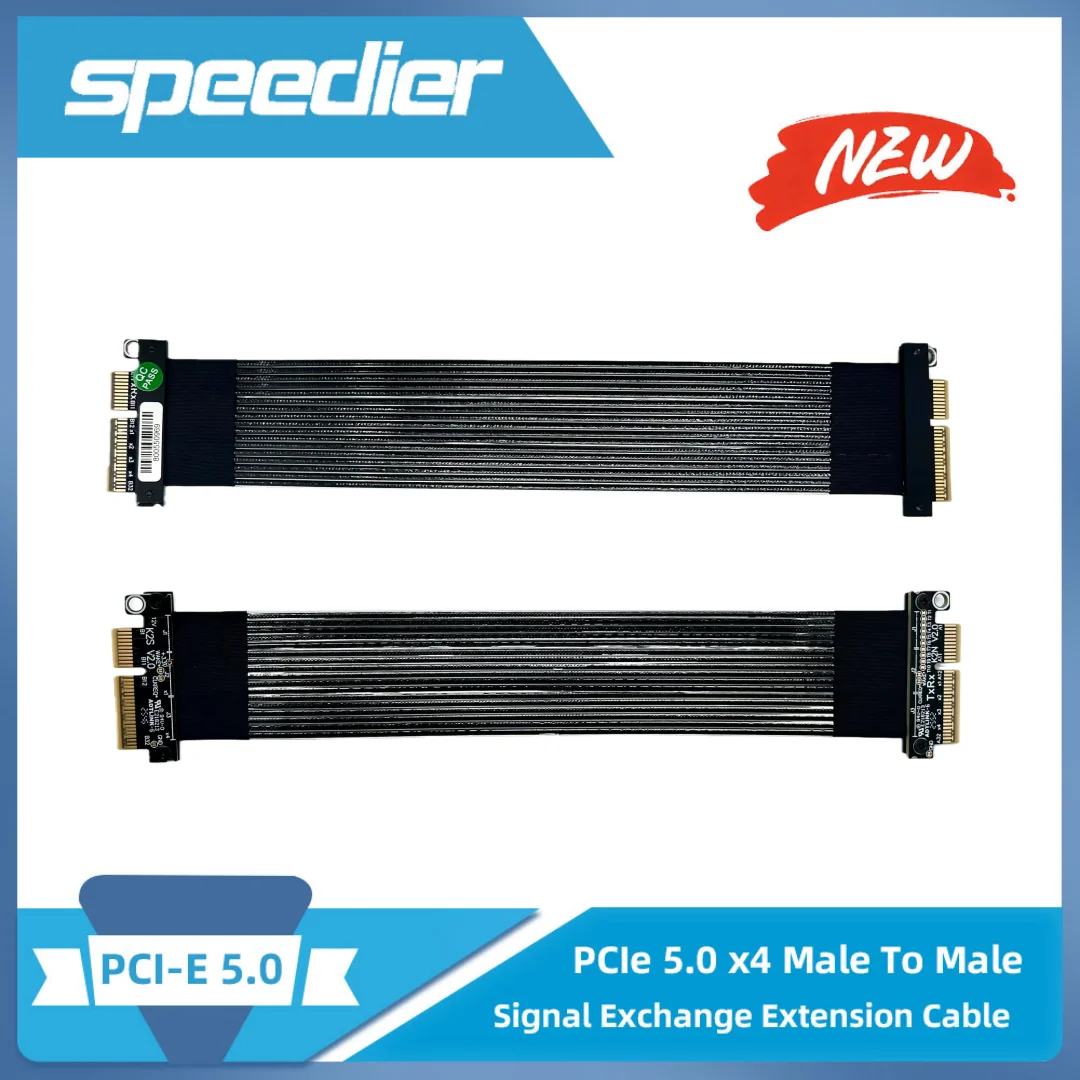ADT PCI-E 5.0 Extension Cable X4 Male To Male PCIe Signal Exchange Cable Gen5 Full Speed K22VS K22NS