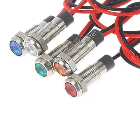 

P67 waterproof 6mm led metal warning indicator light 3v 5v 6v 12v 24v 220v