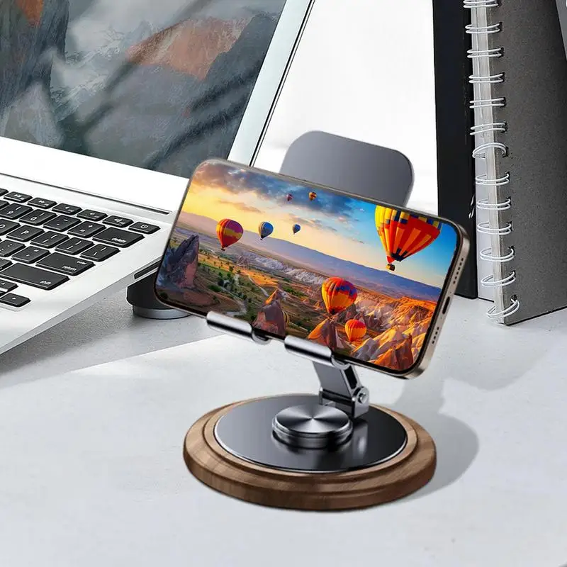 Table Phone Stand Foldable Metal Mobile Phone Holder Office Desk Accessories 360 Degree Rotating Smartphone Desk Stand For Study