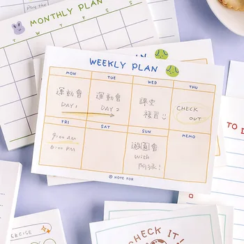 1szt Pojedynczy opcjonalny notatnik lista rzeczy do zrobienia plan check-in uroczy podręcznik w stylu ins notatnik urocze artykuły papiernicze przylepne zakładki