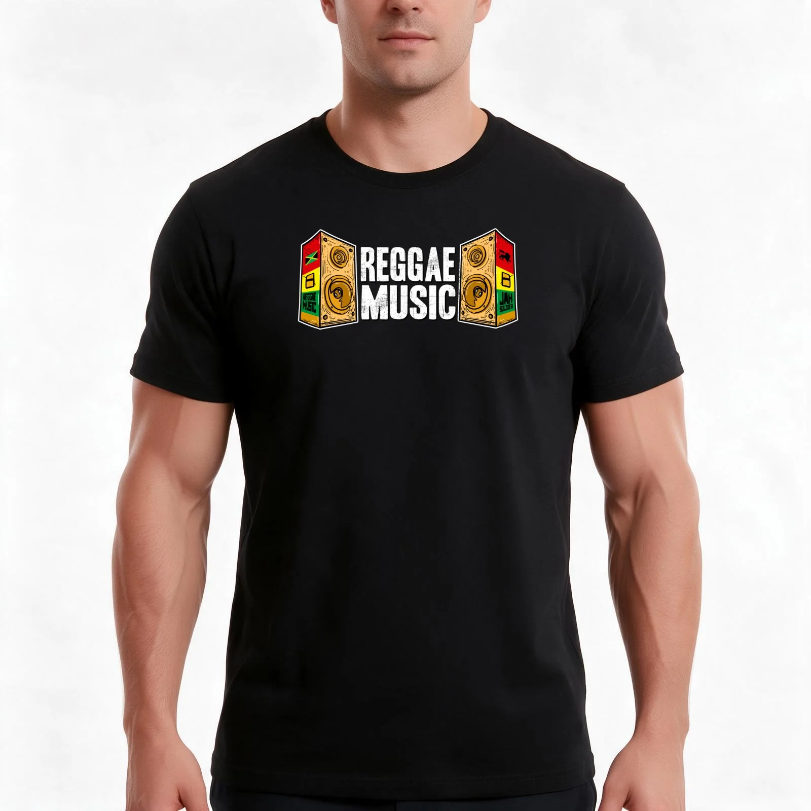 Reggae Music Sound System Jamaican T-Shirt Summer Casual Cotton Tee Oversized Streetwear Tops Vintage Graphic Print