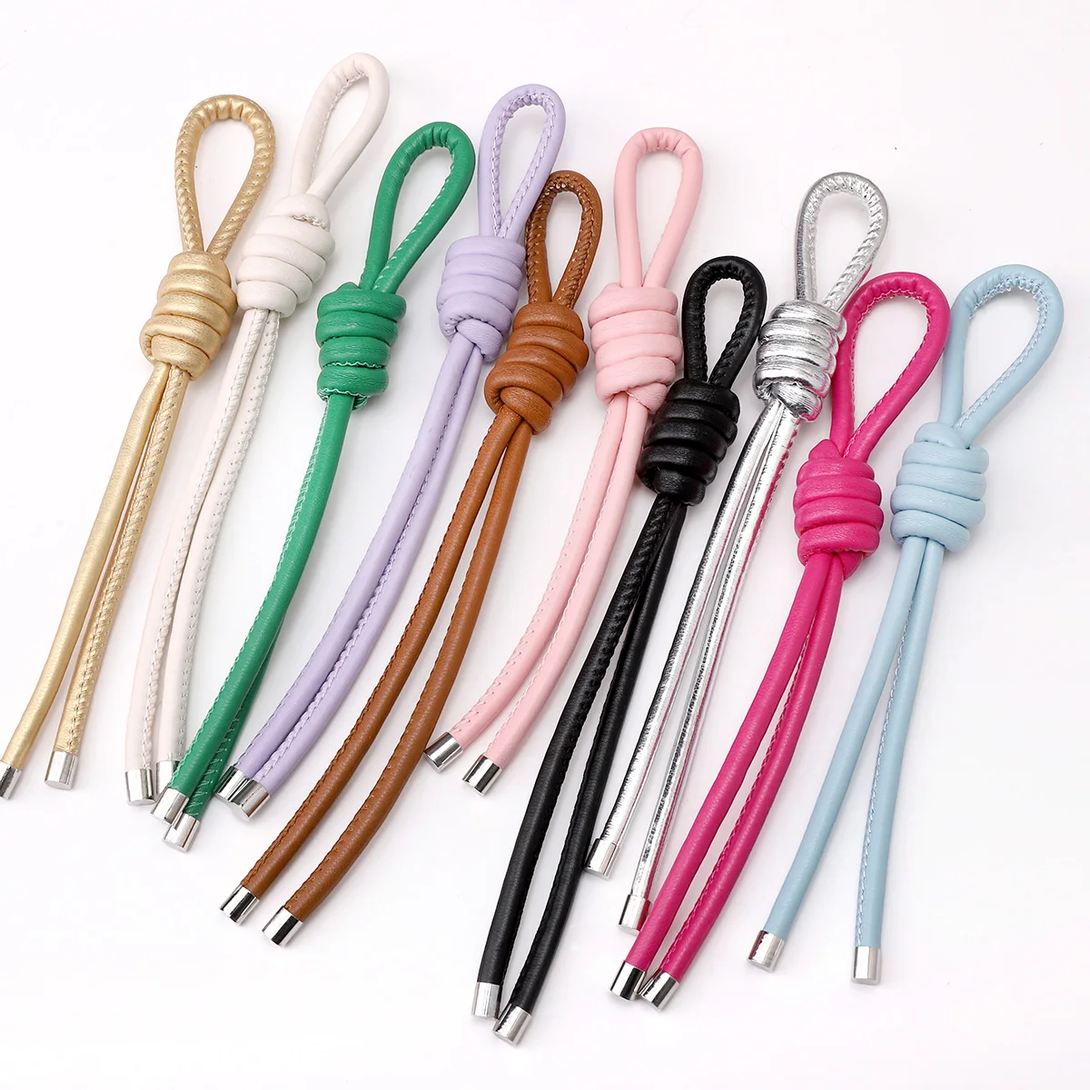 1pc Colorful PU Faux Leather String Lanyard Keychain for DIY Phone Case Decoration Key Chains Friend Couple Gift