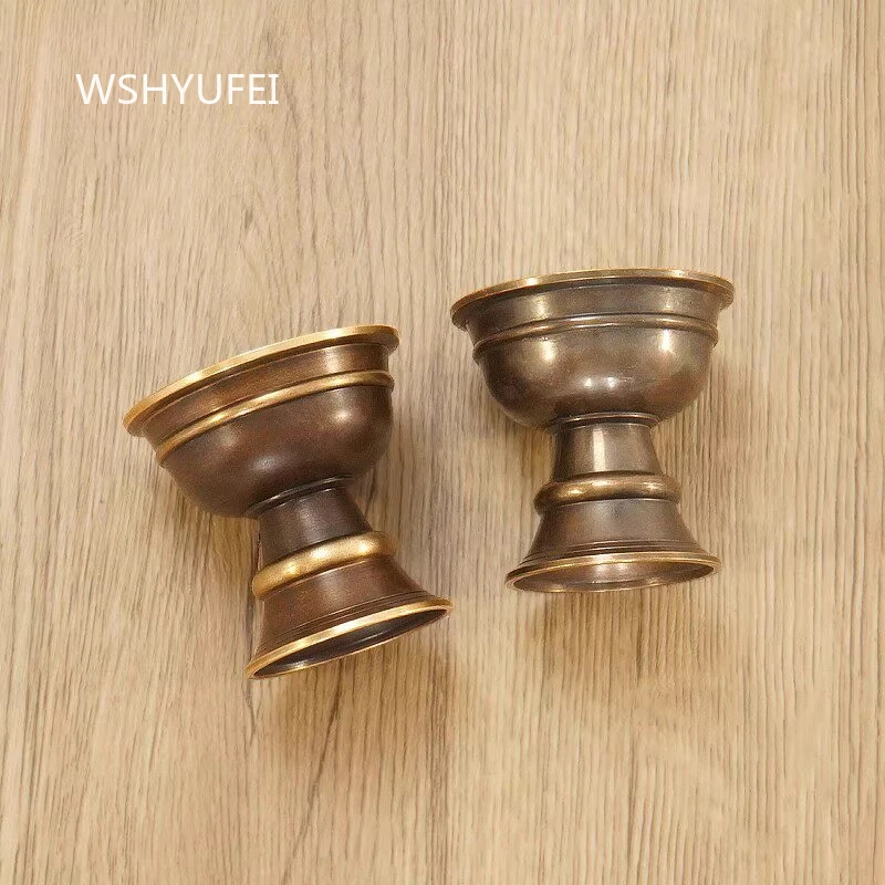 1pc High Foot Pastry Oil Lamp Holder Metal Thickened Offering Lamp Ornament Religious Supplies Household Tibetan Lamp Bases