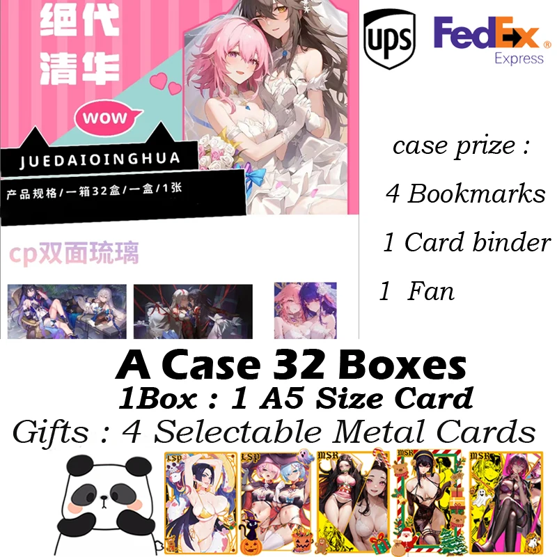 Goddess A5 Size Collection Card JUEDAIQINGHUA Hobby Anime Genshin Doujin Card Gojo Keqing Ganyu Booster Box CCG Toy Gifts