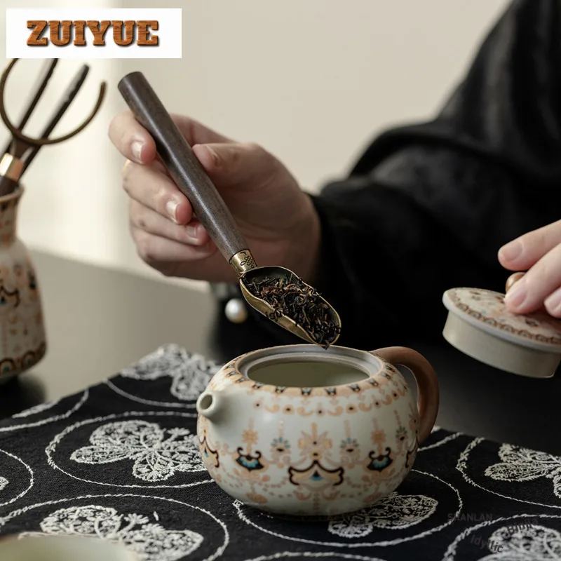 الخشب الصلب رو فرن مطعمة الصقيل دونهوانغ الشاي ستة السادة الجمالية الشاي أداة مجموعة أدوات الشاي مجموعة خدمات الشاي #3