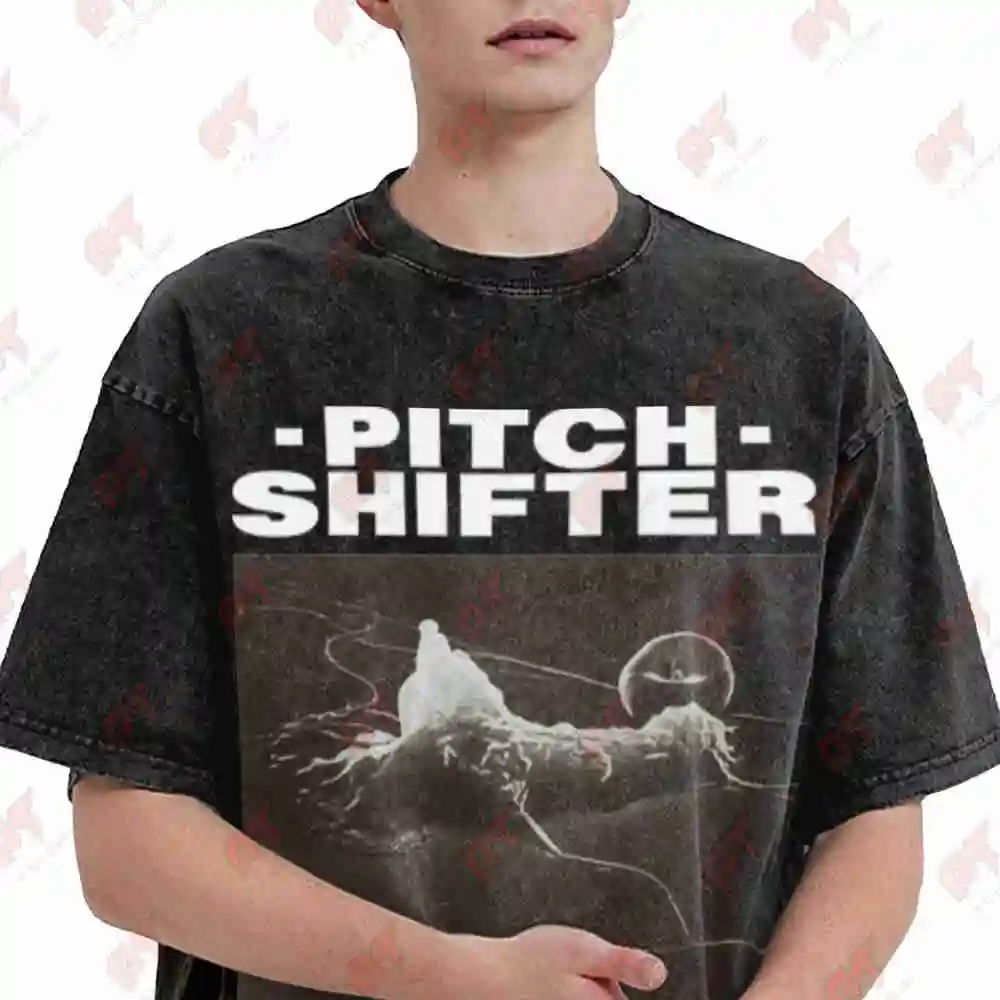 Pitch Shifter Death Industrial Soundwave Vintage Washed Tee Pure Cotton T-Shirt