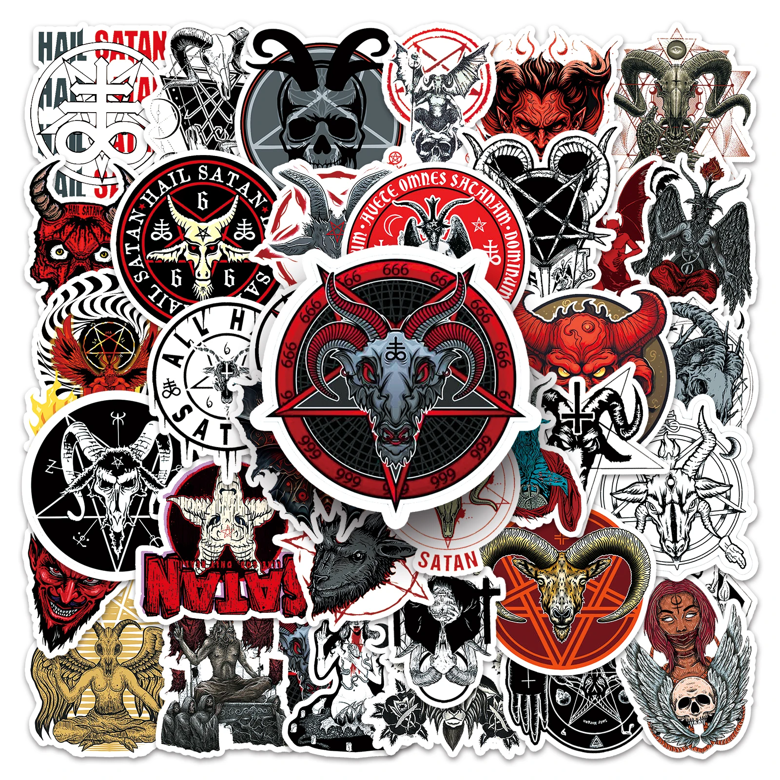 50pc Cartoon Satan Graffiti Stickers Suitcase Laptop Skateboard Personalized Stickers