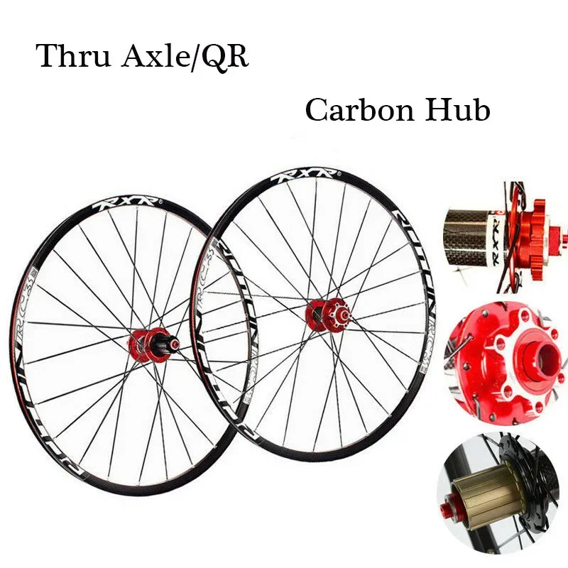 26/27.5/29 Bicycle Wheel set Mountain Bike Wheel Set 25mm Rim Carbon Hub Disc Clincher Tyre Rim 7-11S Wheels