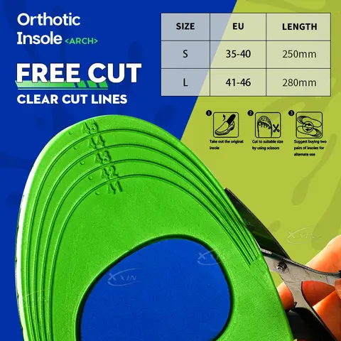 【Xxin】Innersula för fotvalv, ortopediska inlägg, sportsko, ortopediska fötter, hälkudde, storlek 35-46 8 best sales segerinlägg - №7