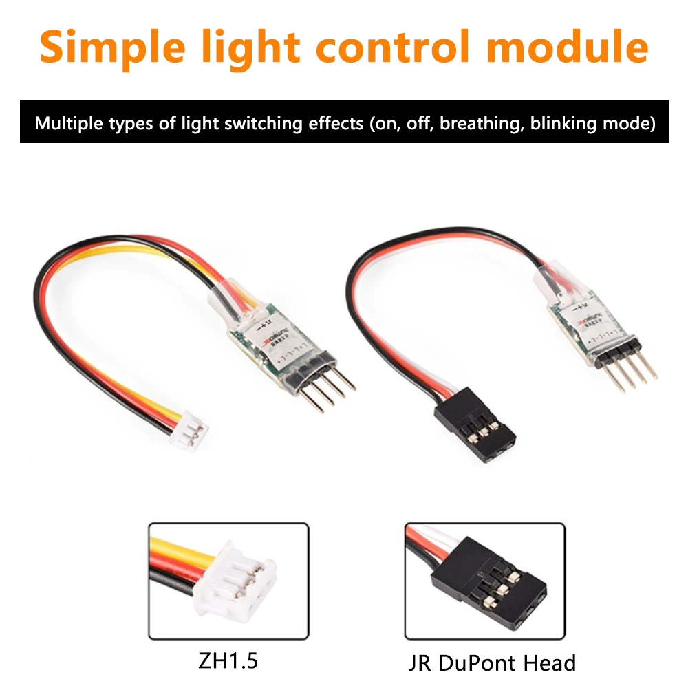 4.8V-6V 3CH LED Lamp Light Controller Switch Panel System Turn on/Off JR Plug for RC Mini Car Vehicle Fixed Wing Aircraft Toy