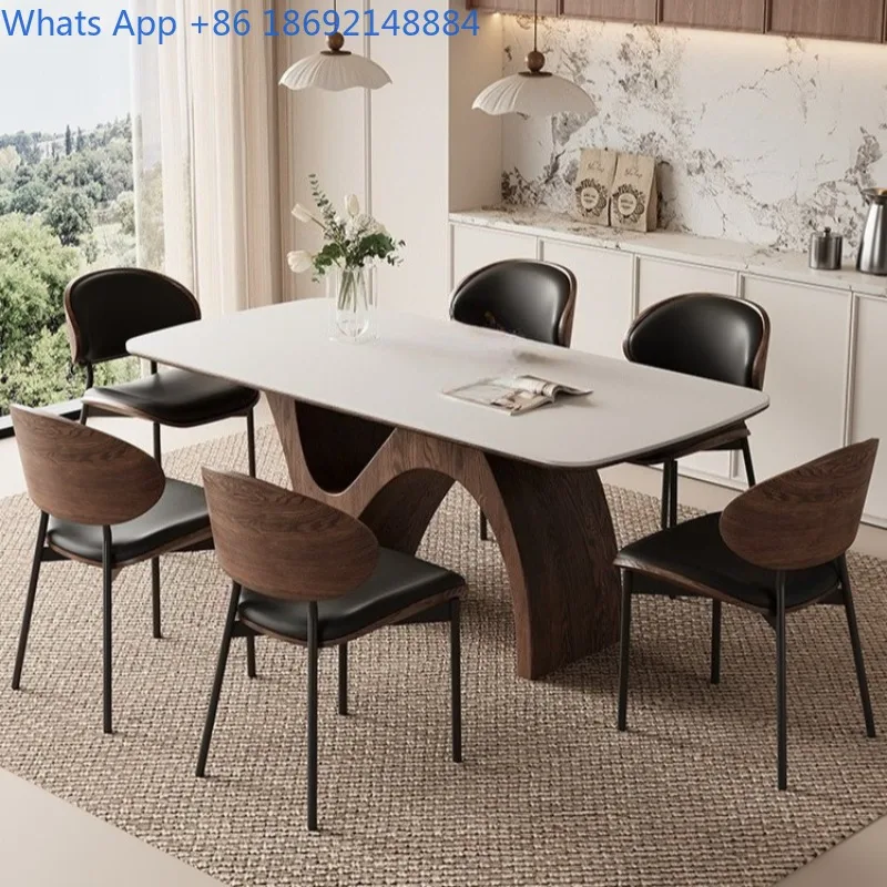 

Medieval solid wood dining table French retro rectangular living room home minimalist creative dining table