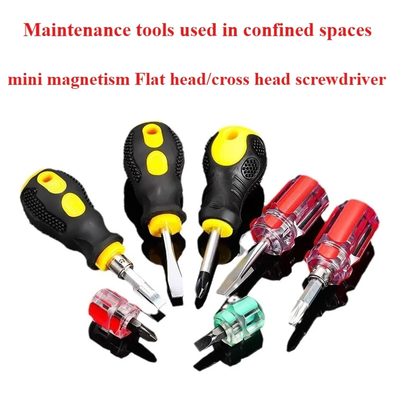 5-10pcs Small space usage Short Handle Screwdriver Set Portable Flat head /cross head screwdriver For Repairing Tools