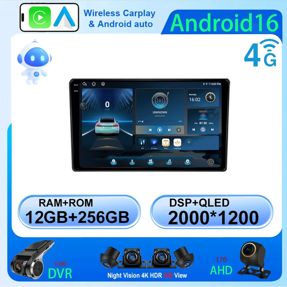 Car Radio Android 16 Carplay Auto For GAZ Gazelle Busines Next 2010-2021 GPS 2din Multimedia Video Player Navigation 2 DIN Audio