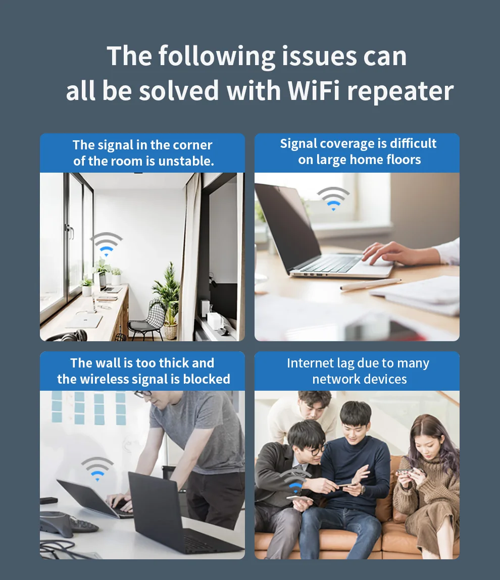 كومفاست 1200Mbps واي فاي مكرر شاشة ذكية 4 هوائي واي فاي مكبر للصوت 5.8G 2.4G واي فاي مكرر موسع لجهاز التوجيه المنزلي #2