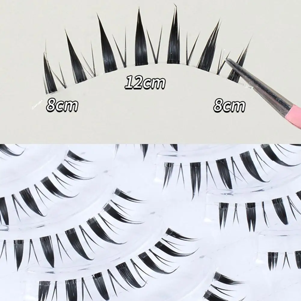 5 ペアつけまつげアップグレードされたまつげ V 字型透明幹ソフトナチュラルアイラッシュミンク韓国スタイルアニメメイク