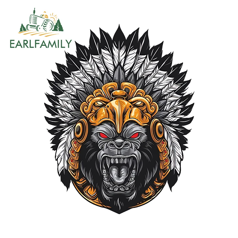 EARLFAMILY Attractive Indian Angry Gorilla Car Stickers Cool Creative Graffiti Milk Crate Decals Vinyl Fuel Tank Cap Decor